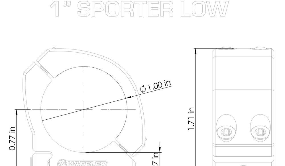 Wheeler Sporter Bi-Weaver Style Pic Rings - 30mm Low