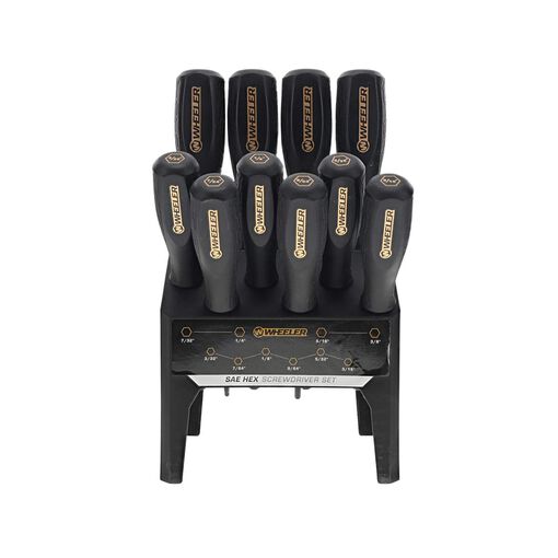 10 Piece SAE Hex Benchtop Screwdriver Set