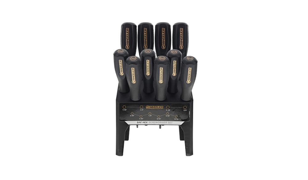 10 Piece SAE Hex Benchtop Screwdriver Set